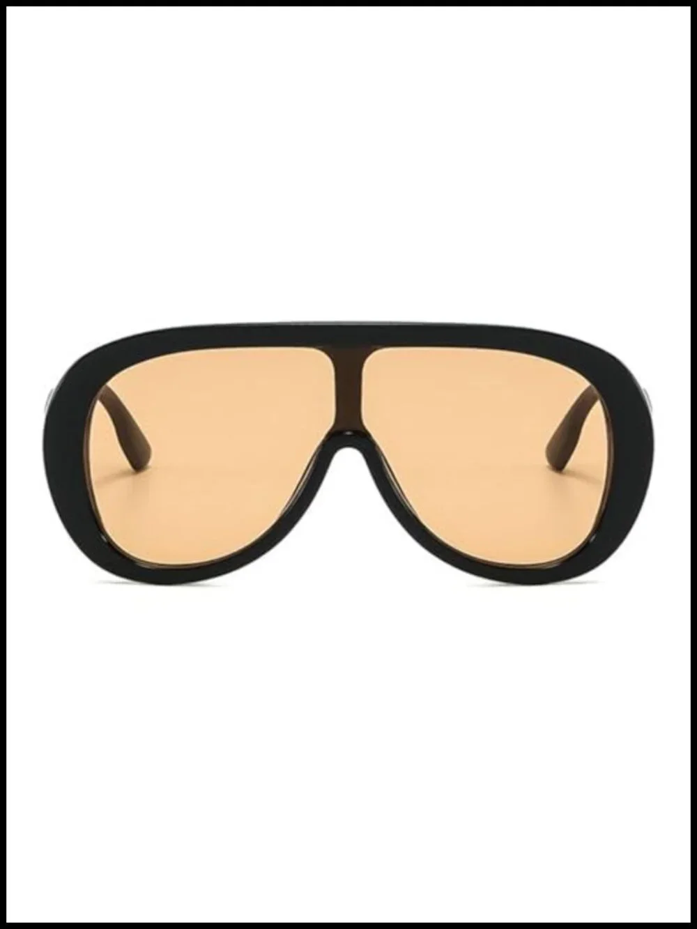 Oversized Pilot Sunglasses Women One Piece Lens Metal Frame UV Protection